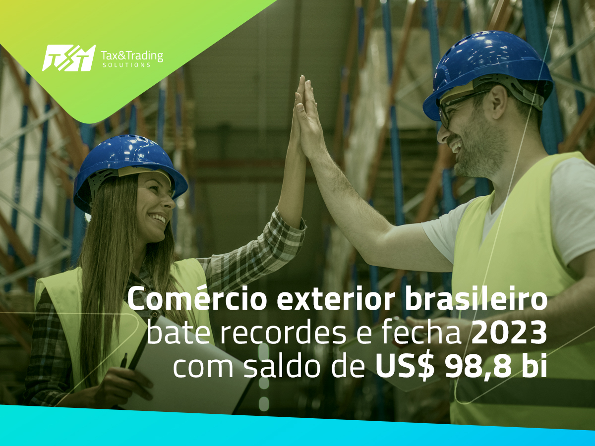 Comércio exterior brasileiro bate recordes e fecha 2023 com saldo de US$ 98,8 bi